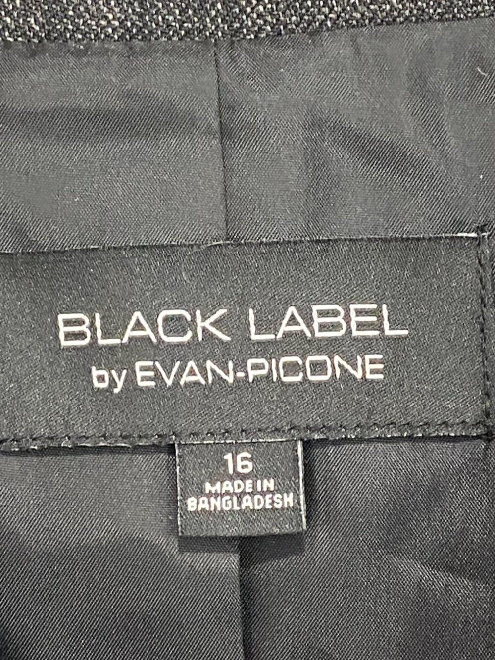Black Label by Evan-Picone Open Notch Collarless Blazer Charcoal Gray NWT 16 - Picture 14 of 14